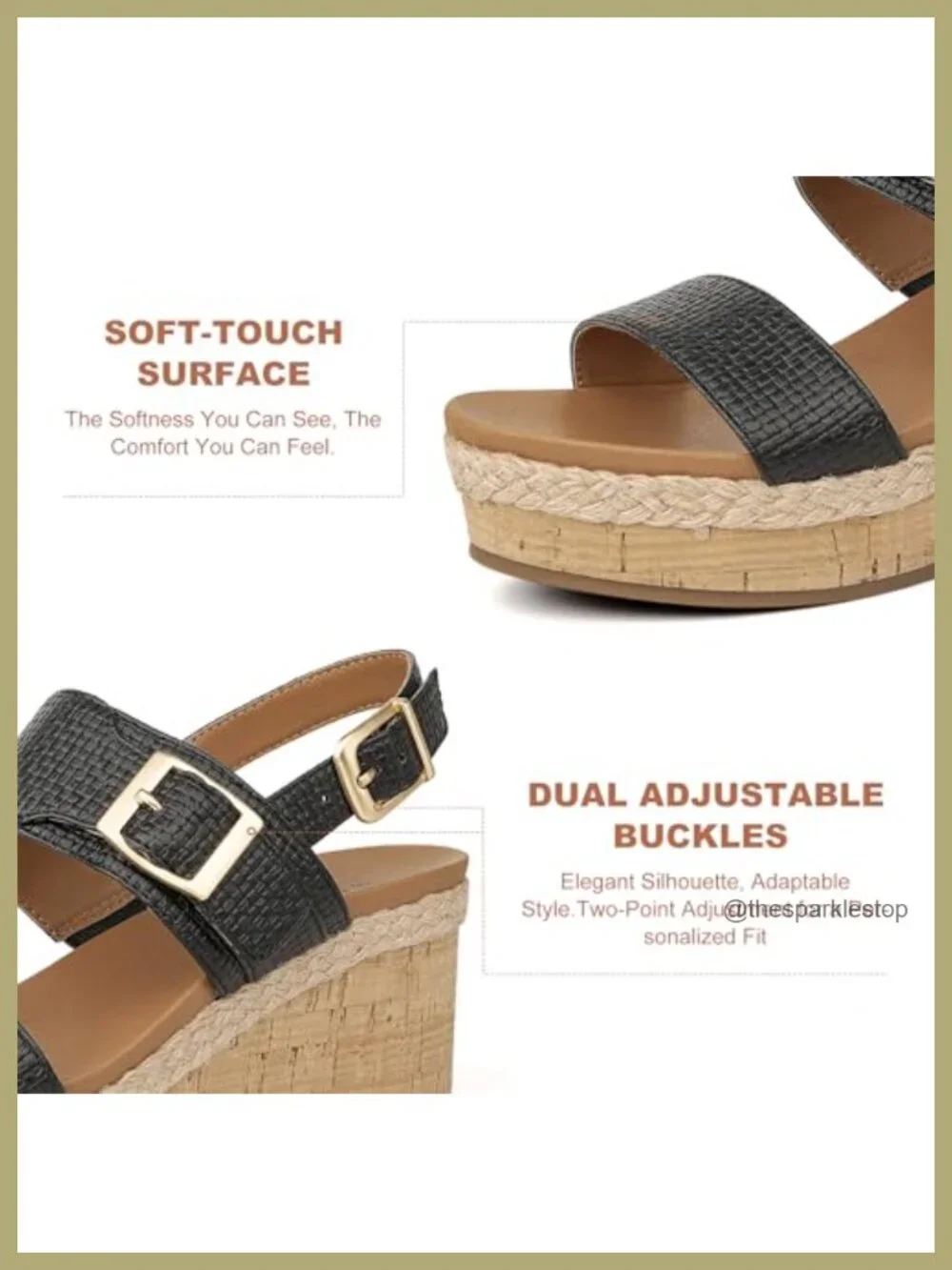 Espadrille Wedge Platform Sandals Slingback Heels Comfortable Vacation Dress